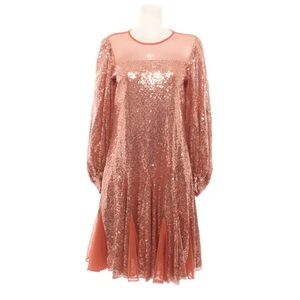 Elegant Sequin Mini Dress in Rose Gold